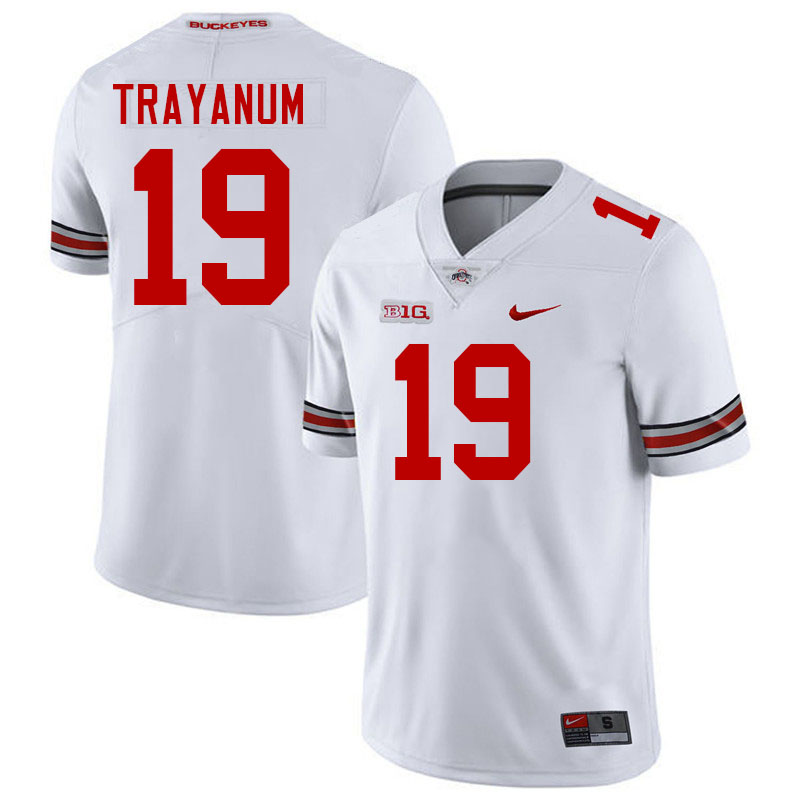 #19 Chip Trayanum Ohio State Buckeyes Jerseys Football Stitched-White